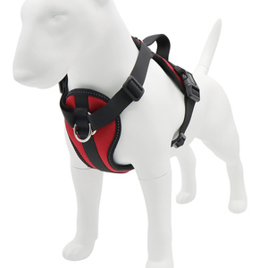 Adjustable Padded Nylon Dog <b>Harness</b> Red <b>Black</b> Buckle Closure Simple Style for Medium Dogs - Product Image 3
