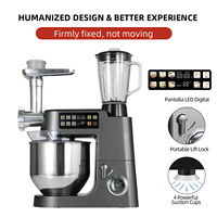 Robot de cuisine multifonctionnel 3-en-1 électrique 8L 2100W pour la maison et le commerce : pétrin, mélangeur à pain, hachoir à viande, presse-agrumes