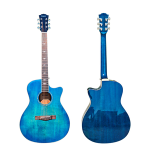 Guitarra Acústica de Marca con Tapa de Abeto Sólido, Color Azul Vintage Brillante, Precio al por Mayor - Product Image 1