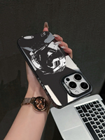 Coque de téléphone en TPU effet miroir bicolore style casque de course F1, peinture UV, anti-traces de doigts, antichoc pour 17/16/15/14 Pro Max