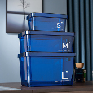 Desktop Storage <b>Box</b> With Lid Solid Color Covered For <b>Makeup</b> Organizers 10L Capacity - Product Image 3
