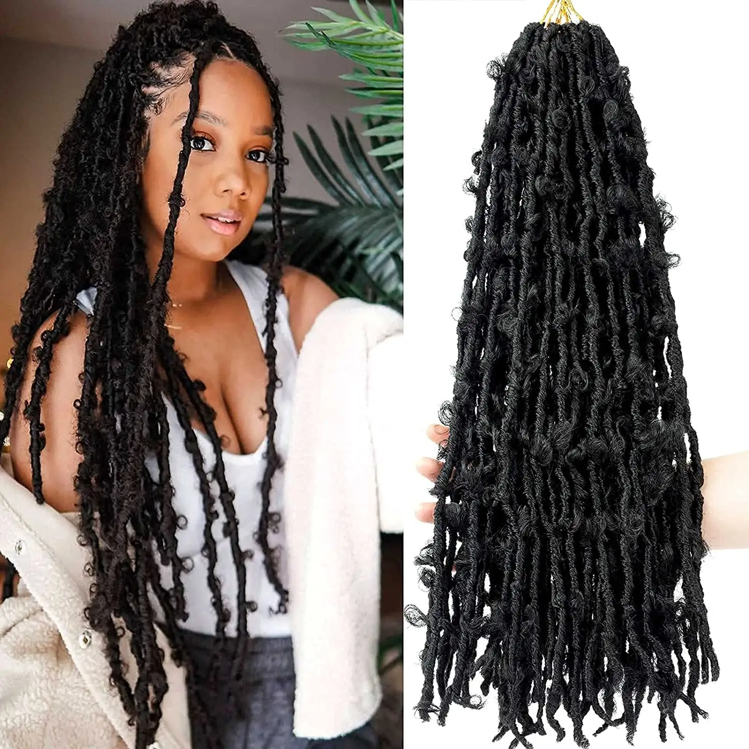 wholesale butterfly locs synthetic 18inch crochet braid 12strands/pack hair extension for black women butterfly locs papillon