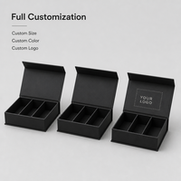 Boîte cadeau de Thanksgiving personnalisée haut de gamme, imperméable, noire mate, 3 compartiments, doublure en éponge, friandises, en-cas, vente en gros, fête
