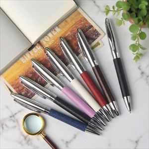 High Quality 1.00mm Custom Logo Twisted Metal Leather Novelty Design Business Advertising Ballpoint <b>Pen</b> for Writing Gift Giving - Product Image 3