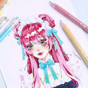 0.5毫米细点什锦9色中性笔书写和绘画用塑料包 - Product Image 6