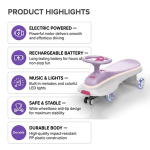 Arolo Electric <strong>Wiggle</strong> <strong>Car</strong> for Kids Dual Mode Rechargeable Swing Ride on Toy 360&deg; Rotation LED Wheels Music Anti-Tip Swing <strong>Car</strong> - Product Image 3