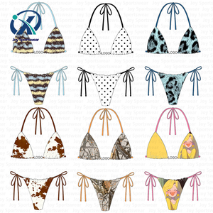 Fabricante de Trajes de Baño Personalizados, Bikini con Logotipo Metálico de Pedrería, Traje de Baño de Dos Piezas para Mujer, Marca Privada - Product Image 1