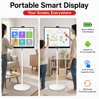 Support d'écran tactile rotatif portable de 27 à 32 pouces pour magasins de vêtements, tablettes, téléviseurs intelligents interactifs à définition HDTV rétroéclairés blancs