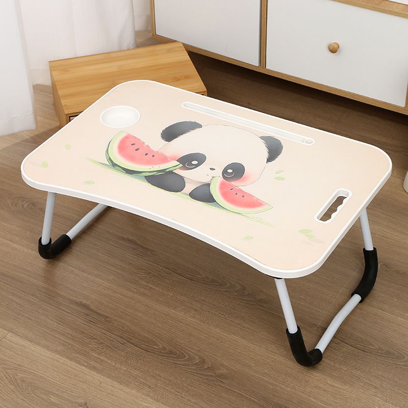 Modern Children's Folding Laptop Desk Cartoon Picture Writing Plastic Computer Table Handle Injection Molding for Home Furniture