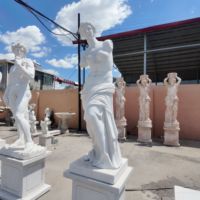 Figura Masculina Atlética Clásica Venus, Estatua de Cuerpo Humano de Mármol Blanco Pulido, Escultura de Torso Humano de Tamaño Real para Patio