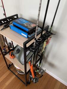 Usine Mobile Tackle 3 Tier Canne À Pêche Titulaire <span class=keywords><strong>Chariot</strong></span> avec Roues Canne À Pêche Titulaires De Pôle pour Garage - Product Image 5