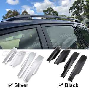 4 Piezas de Cubiertas Protectoras Negras y Plateadas de ABS para Rieles de Techo para TOYOTA RAV4 2007 2008 2009 2010 2011 2012 - Product Image 1