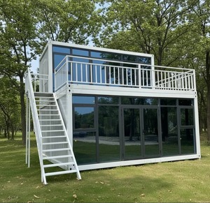 Casa Container Prefabbricata Pieghevole a Due Piani in Vetro da 20 Piedi con Terrazza sul Tetto, Ristorante Isolato in Acciaio Moderno Personalizzato OEM ODM - Product Image 2