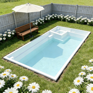 Piscina grande de fibra de vidrio de una pieza, piscina exterior de gran tamaño para residencias, piscina de natación y spa al aire libre. - Product Image 1