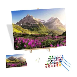 DIY Gemälde nach Zahlen Stylish Majestic Mountains Kit für Erwachsene Custom ized Wohnzimmer Wand kunst Foto Custom