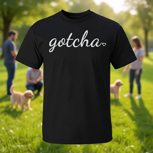 Camiseta Gotcha Day Adoption para hombres, mujeres y niños, camisa de algodón negra - Product Image 3