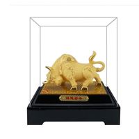 Artisanat en métal souvenir de haute qualité personnalisé avec 24K 99.9% pur placage statue de taureau doré taureau de Wall Street