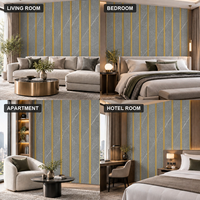 Papier peint autocollant gris marbré à rayures dorées 60x60cm avec surface en PET et mousse IXPE pour murs intérieurs