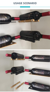 Porte-bouteilles de vin en aluminium moderne de haute qualité noir/Glod chevilles de vin murales pour meubles de maison - Product Image 6