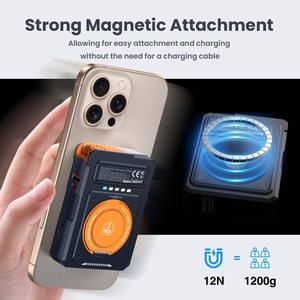 <span class=keywords><strong>Batterie</strong></span> externe 10000mAh 5-en-1, chargeur magnétique portable, prise murale intégrée, <span class=keywords><strong>batterie</strong></span> externe sans fil, lithium polymère 22.5W Type-C - Product Image 5