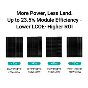 550w 600w 700 वाट सोलारपैनल pv मॉड्यूल काले फ्रेम डबल ग्लास 182 मिमी टॉपकॉन आधा सेल छत प्रणाली टियर 1 मोनो सौर पैनल - Product Image 2