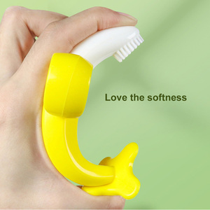 Bán buôn BPA-free cấp thực phẩm Silicone mọc răng đồ chơi mềm chuối teethers với xử lý trái cây hình trái cây cho trẻ sơ sinh - Product Image 3