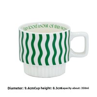 Tasses en céramique empilables minimalistes et élégantes, motif logo damier, idéales pour souvenirs, cadeaux, boîte cadeau, origine Chine, style INS