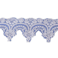Tissus brodés blancs de haute qualité, écologiques, avec garnitures en dentelle brodée en maille sexy et fleurs 3D appliquées de 13,7 cm pour femmes