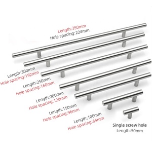 TOPCENT Nhà Bếp Phần Cứng Thép Không Gỉ Tủ Cửa Xử Lý Phòng Ngủ Tủ Ngăn Kéo Đồ Nội Thất T Bar Xử Lý - Product Image 2