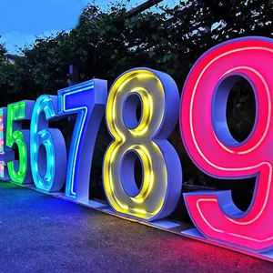 Koncept anpassbare Leucht reklame Neon nummern Zeichen Led Channel Letter Sign Outdoor