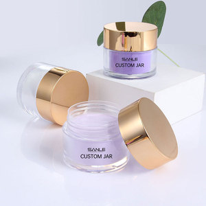 Sanle Custom <b>Plastic</b> Jar 30g 60g 120g 480g For Cosmetic Cream Nail Polish Powder Round Electroplated Cover - Product Image 1