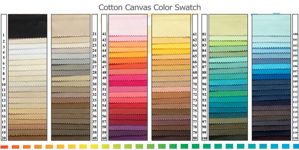 สีผ้าใบผ้าฝ้ายเพิ่มเติมให้เลือก