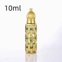 Flacon d'huile essentielle de parfum de style luxe du Moyen-Orient, 15 ml, forme unique, flacon en verre électro-plaqué, fabricant de flacons Atar