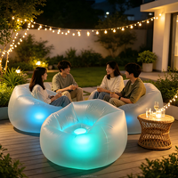 LED-Beleuchteter Umweltfreundlicher Aufblasbarer Sessel für LED-Leuchtsitz Lounge-Couch Möbel für Outdoor-Events Party Garten