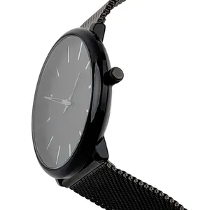 Reloj de cuarzo simple negro de alta calidad para hombre Reloj de cuarzo de alta calidad a bajo precio