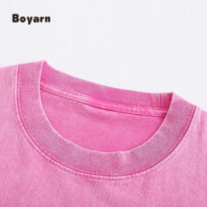 Boyarn Arrivée Lavé Unisexe Surdimensionné 100% Coton T-shirt Drop Shoulder Plain 270 Gsm DTG 3d Logo T-shirts Brodés - Product Image 5