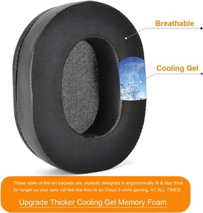 Orejera de cuero de gel y proteína de refrigeración para <span class=keywords><strong>ATH</strong></span> <span class=keywords><strong>M50X</strong></span> / M50/M50XBT, cojín para auriculares, piezas de reparación de auriculares, reducción de ruido - Product Image 2