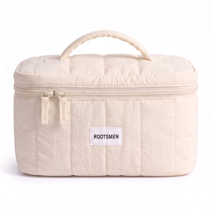 Vanity Case Trousse Matelassee Quilted Puffy Large Makeup Box T/C Poly Cotton Custom Logo Print OEM BSCI - Product Image 3
