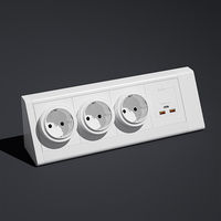 Multiprise coulissante de bureau de qualité supérieure, norme européenne 16A, avec ports USB Type C (normes allemande et russe) pour îlot de bureau