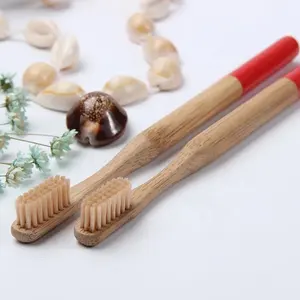 Brosse à dents en bambou, 10 pièces, avec poignée ronde personnalisée, nouvelle collection