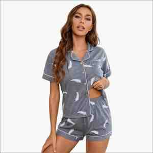 Conjuntos de Pijamas de 2 Piezas para Mujer, Verano, Casuales, Sexys, 100% Fibra de Bambú, Transpirables, Colores Personalizables, Venta al Por Mayor - Product Image 1