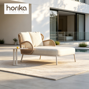 Lettino prendisole moderno da esterno in corda da 2 posti con sedia da giardino con Design di lusso in alluminio e doppio lettino <span class=keywords><strong>a</strong></span> bordo piscina - Product Image 1
