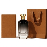 Flacon de parfum en verre transparent, conteneur de parfum vide irrégulier avec couvercle doré, emballage personnalisé avec logo, 30 ml, 50 ml, 100 ml