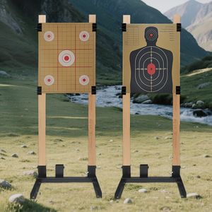 Stainless Steel <b>Shooting</b> Target Stand with Adjustable Base and Plastic Paper Holder for Outdoor <b>Shooting</b> Practice - Product Image 4