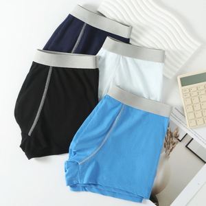 Calzoncillos bóxer de algodón puro para hombre, con bloques de color, tallas grandes, cintura media, cómodos, transpirables, ajuste holgado, cinturilla de moda - Product Image 3