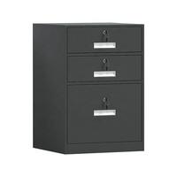 Armoire de classement en acier à 3 tiroirs avec serrure, ignifuge et durable, pour bureau, domicile, école, atelier et utilisation en extérieur