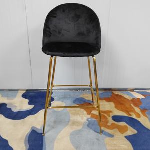 Chaises de salle à manger en tissu velours avec pieds en métal chromé doré, design moderne, vente en gros, ensemble de chaises de <span class=keywords><strong>bar</strong></span> pour la maison - Product Image 2