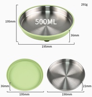 Assiettes pour bébés et tout-petits en silicone amovible, avec ventouse, non divisées, sans BPA, incassables, en acier inoxydable, design mignon