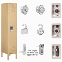Casier en acier à une porte, armoire de rangement étroite en métal avec pieds surélevés et fentes de ventilation, plusieurs options de couleurs