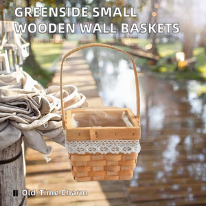 Eco-Friendly Multifunction <b>Small</b> Vintage Wooden Gift <b>Baskets</b> Wall Hanging Home Decor Storage Handles Wicker Weddings - Product Image 4
